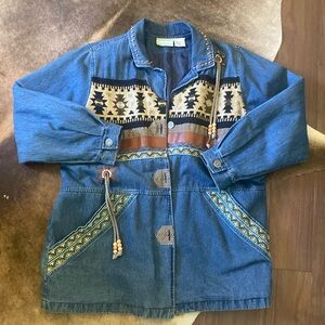 SOLD 220 Hickory Vintage Western Jean Denim Jacket Size Large